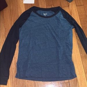 Blue baseball long sleeve top